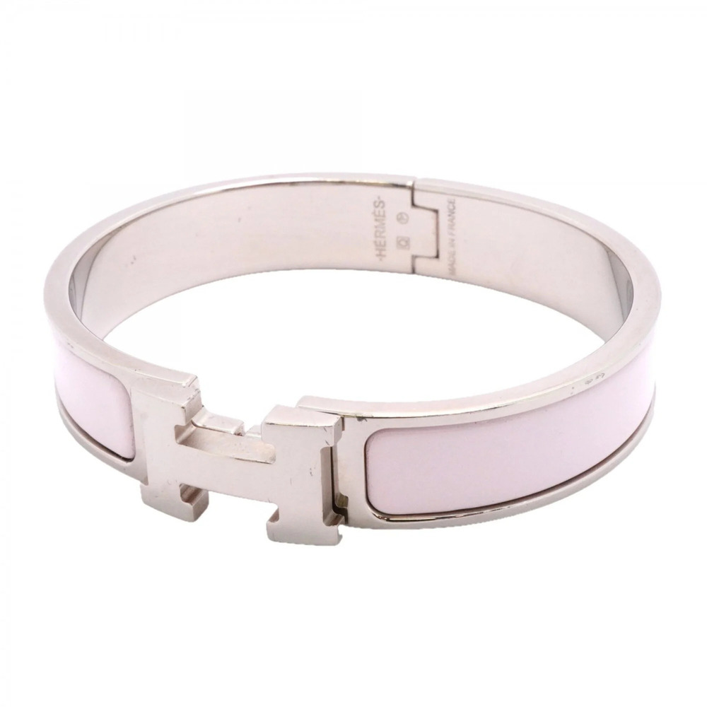 Hermes Bangle Clic Clac PM Metal Silver Pink Women's P2967581